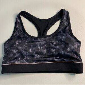Mono B Black and Gray Camo Racerback Sports Bra